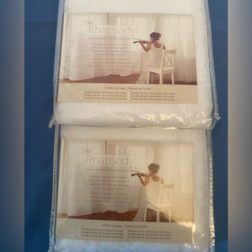 NWT Voile Rhapsody Commonwealth home fashion 54 x 84 set up two tailored panels